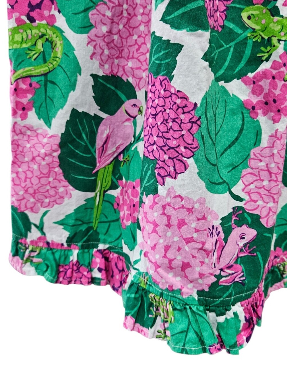 Printfresh Secret Garden Pintuck Nightgown Pink Hydrangea Green Leaves Sz S NWOT - Picture 6 of 14